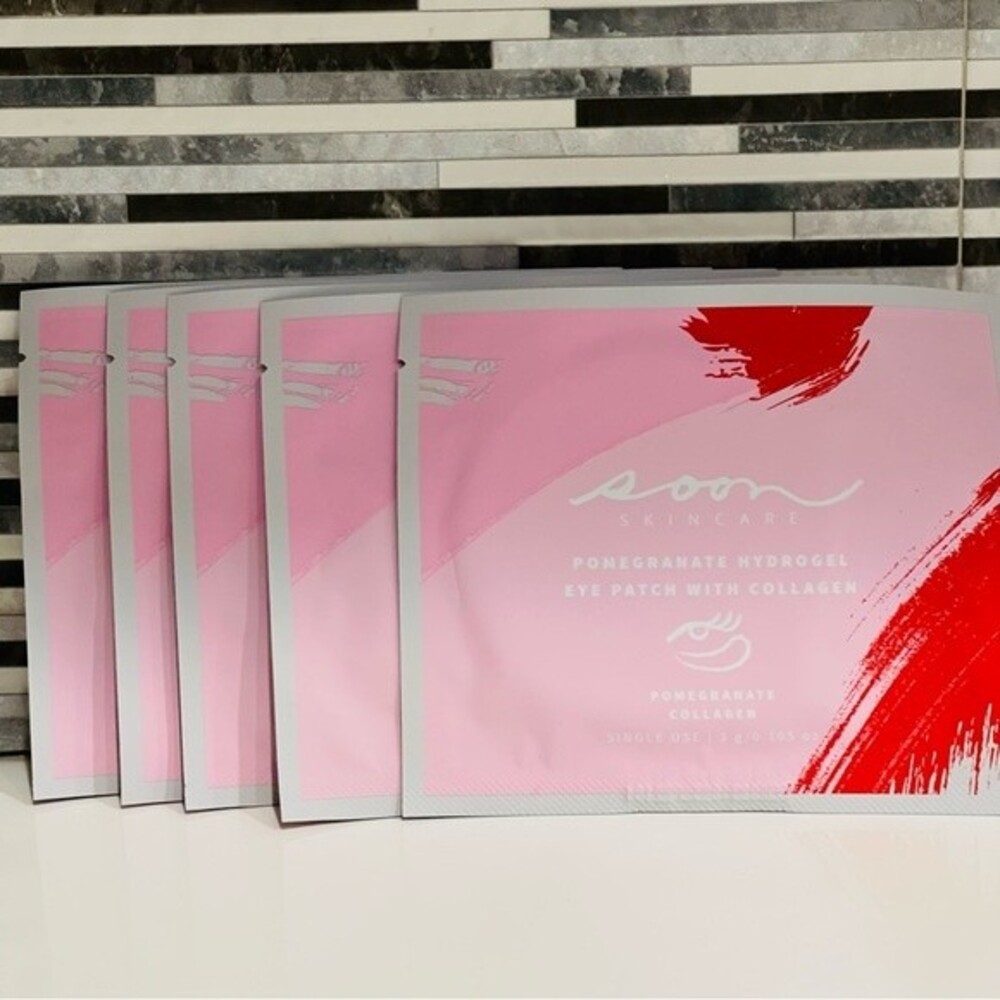Soon Korean Skincare Pomegranate Hydrogel Eye Patch with Collagen.  5 pack